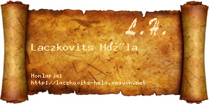 Laczkovits Héla névjegykártya
